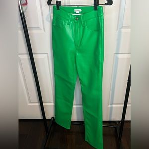 Good American green faux leather pants